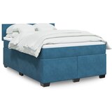 vidaXL Box spring postelja z vzmetnico modra 140x200 cm žamet Cene