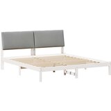  Okvir kreveta s uzglavljem Bijela i svijetlosiva 180 x 200 cm | shoptok.hr