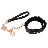 Bad Kitty Collar with Leash 2493276 Black-Rose Gold