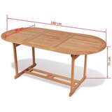  Vrtni stol 180 x 90 x 75 cm masivna tikovina | shoptok.hr