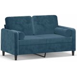  Dvosjed s ukrasnim jastucima plavi 120 cm baršunasti | shoptok.hr