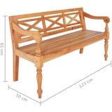 vidaXL klupa batavia 123 cm od masivnog drva mahagonija svjetlosmeđa | shoptok.hr