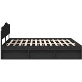  Konstrukcija postelje Črna 200 x 200 cm Masivno borovo les, (5000102295) | Shoptok.si