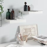 vidaXL Stenske police 2 kosa visok sijaj bele 23x23,5x3,8 cm MDF Cene