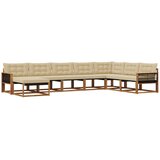 vidaXL Zunanja garnitura za sedenje z blazino 8 pcs Naravna in bež, (5000272871) | Shoptok.si