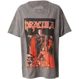 Nasty Gal Majica 'Dracula' antracit siva / narančasta / crna