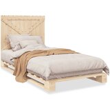  The Living Store Posteljni okvir z vzglavjem 100x200 cm trdna borovina - Posteljni Okvir, (21455172) | Shoptok.si