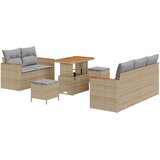  8-dijelni vrtni sofa set s jastučićima bež poli ratan akacije Vrtna garnitura - 3-dijelni vrtni blagovaonski set s jastučićima | shoptok.hr