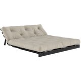 Karup Design Sivo-bež lanena raztegljiva sedežna garnitura 160 cm Roots Black Night – | Shoptok.si