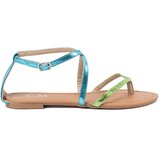 Shelvt Flat sandals with green and blue straps Cijene