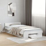 Furnova Posteljni okvir s predalom bel 90x190 cm inženirski les, (21942866) | Shoptok.si