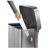 simplehuman Jeklen koš za smeti 34+24 l za ločevanje odpadkov/s pedalom v srebrni barvi – | Shoptok.si