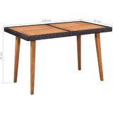  5-dijelni vrtni blagovaonski set od poliratana crno smeđi | shoptok.hr