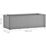 vidaXL Povišena vrtna gredica sa samozalijevanjem siva 100x43x33 cm | shoptok.hr