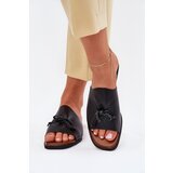 EVENTO Women's flat sandals with decorative tying black Norela | Shoptok.si