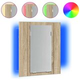  LED kupaonski ormarić s ogledalom boja hrasta 40x12x45 akrilni | shoptok.hr