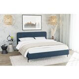 Ropez Tamno plavi tapecirani bračni krevet s podnicom 160x200 cm Barker – | shoptok.hr
