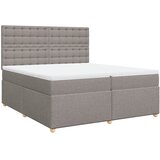  Krevet s oprugama i madracem smeđesivi 200x200 cm od tkanine | shoptok.hr