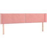 Maison Chic posteljno vzglavje - vzglavna omarica - nočna omarica z ušesi roza 203x16x78/88 cm žamet, (21710519) | Shoptok.si