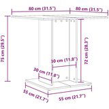  Blagovaonski stol staro drvo 80x80x75 cm konstruirano drvo | shoptok.hr