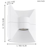 Eglo 93367 -LED spoljašnje zidno svetlo REDONDO Belo 2xLED-SMD/2,5W/230V IP44 | Eponuda.com