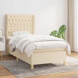  Krevet s oprugama i madracem krem 100 x 200 cm od tkanine | shoptok.hr