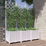 vidaXL Cvetlično korito z oporno mrežo belo 120x40x136 cm PP Cene