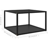  Stolić za kavu crni 60 x 60 x 35 cm od kaljenog stakla | shoptok.hr