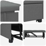  Krevet-sofa na razvlačenje Tamno siva 194 x 50 x 82 cm tkanina | shoptok.hr