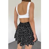 Dewberry 42016 Womens Lightweight Viscose Summer Skort-BLACK-WHITE | Shoptok.si