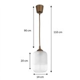 Brilagi LED luster na sajli RETRO GLASS 1xE27/60W/230V prečnik 14 cm braon/bela | Eponuda.com