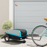 vidaXL Kolesarska prikolica črna in modra 30 kg železo | Shoptok.si