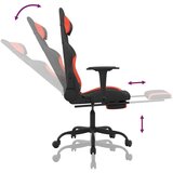  Gaming stol z oporo za noge črno in rdeče blago, (21152218) | Shoptok.si