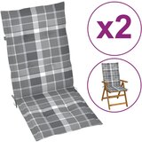 vidaXL Jastuci za stolice 2 kom sivi karirani 120x50x3 cm od tkanine cijene