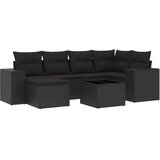  7-dijelni set vrtnih sofa od poliratana s jastucima crni | shoptok.hr