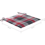 vidaXL Jastuci za vrtne stolice 6kom crveni karirani 50x50x3cm tkanina | shoptok.hr