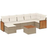 Maison Chic Seti vrtnega pohištva - Vrtna garnitura - Vrtni pohištvo set 8-delna z blazinami bež poli ratan, (21799109) | Shoptok.si