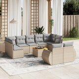 Maison Chic Seti vrtnega pohištva - Vrtna garnitura - Vrtni pohištvo set 10-delna z blazinami bež poli ratan, (21815737) | Shoptok.si