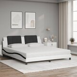  Krevet s madracem Zadar bijeli i crni 180 x 200 cm od umjetne kože | shoptok.hr