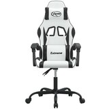  Vrtljiv gaming stol belo in črno umetno usnje, (21378007) | Shoptok.si