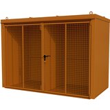 eurokraft pro Ognjevaren zabojnik za plinske jeklenke s predelno steno, za 60 jeklenk s Ø 230 mm, oranžne barve | Shoptok.si