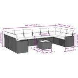vidaXL 11-dijelni set vrtnih sofa od poliratana s jastucima crni | shoptok.hr