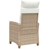  Fotelja za ležanje s pločom za čaj 62 x 64 x 112 cm poliratan - bež i krem ​​bijela | shoptok.hr