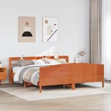 Maison Chic Posteljni okvir - Dvoposteljna postelja - Zakonska postelja brez vzmetnice vošč. rjav 180x200 cm borovina-J4583, (21771874) | Shoptok.si
