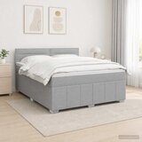  LED okvir za krevet s madracem Svjetlosiva 160 x 200 cm Tkanina - Svjetlosiva 160 x 200 cm Dizajn linija | shoptok.hr