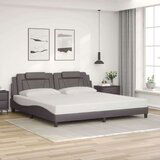  Posteljni okvir z vzglavjem siva 200x200 cm umetno usnje | Shoptok.si