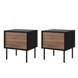  Set od 2 noćna ormarića CORTINA, 51 x 45 cm, crna/orah warnia | Eponuda.com
