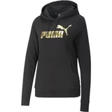 Puma Puloverji Essentials Metallic Logo Črna
