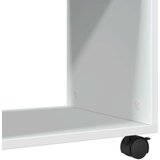 vidaXL Stranska mizica s kolesi bela 70x35x60 cm inženirski les | Shoptok.si