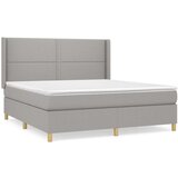  Box spring postelja z vzmetnico svetlo siva 180x200 cm blago, (20901263) | Shoptok.si